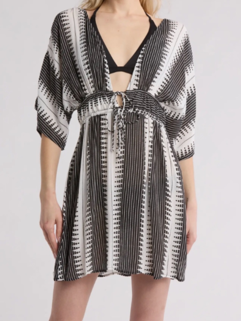 Elan Kenya Short Sleeve Cover-Up Maxi Dress - S